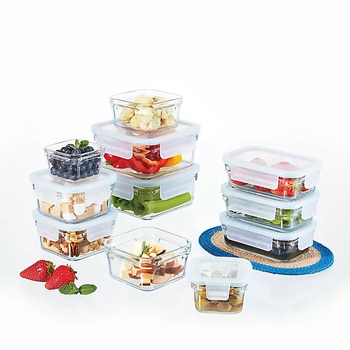 Glasslock Food Storage Set in Aqua