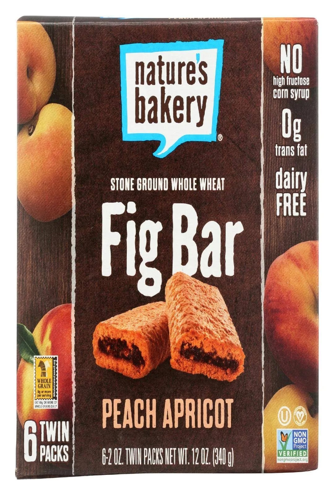 Nature'S Bakery Stone Ground Whole Wheat Fig Bar - Peach Apricot, 6/2 Oz