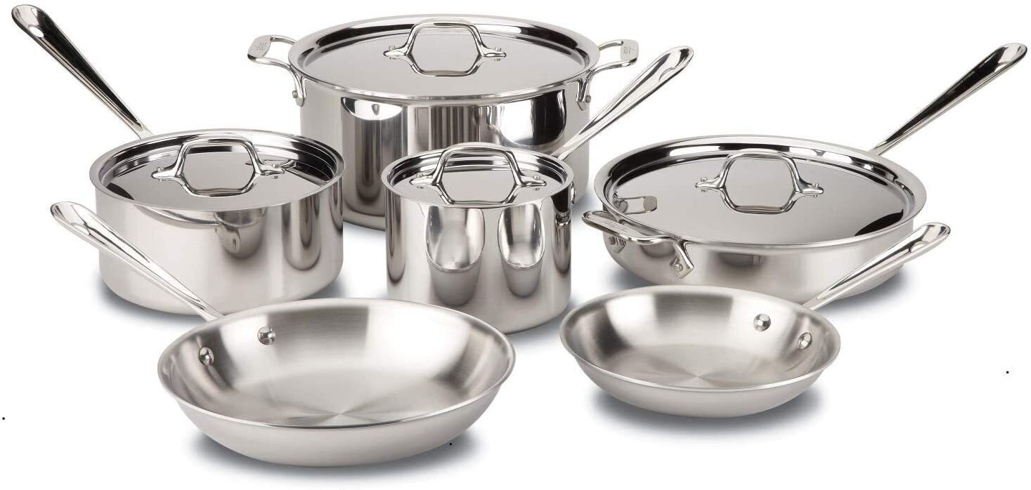 All-Clad Tri-Ply Stainless Steel 10-Piece Set