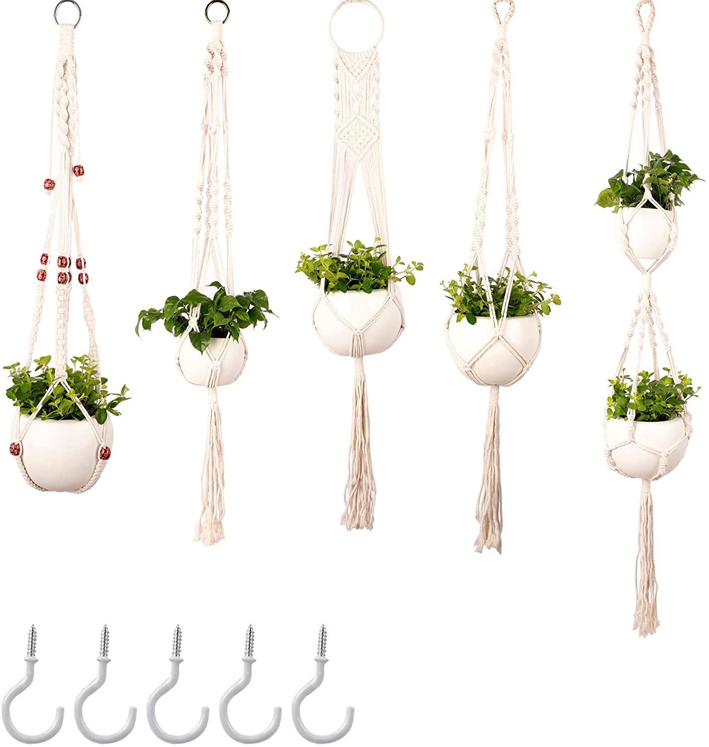 Nowana 5 Packs Macrame Plant Hanger