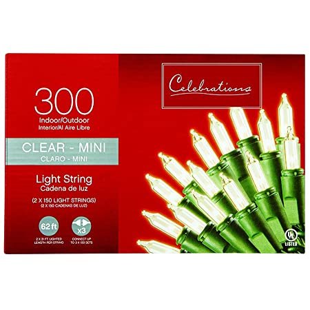 Celebrations 62 Ft Christmas Lights - Clear (Mini)