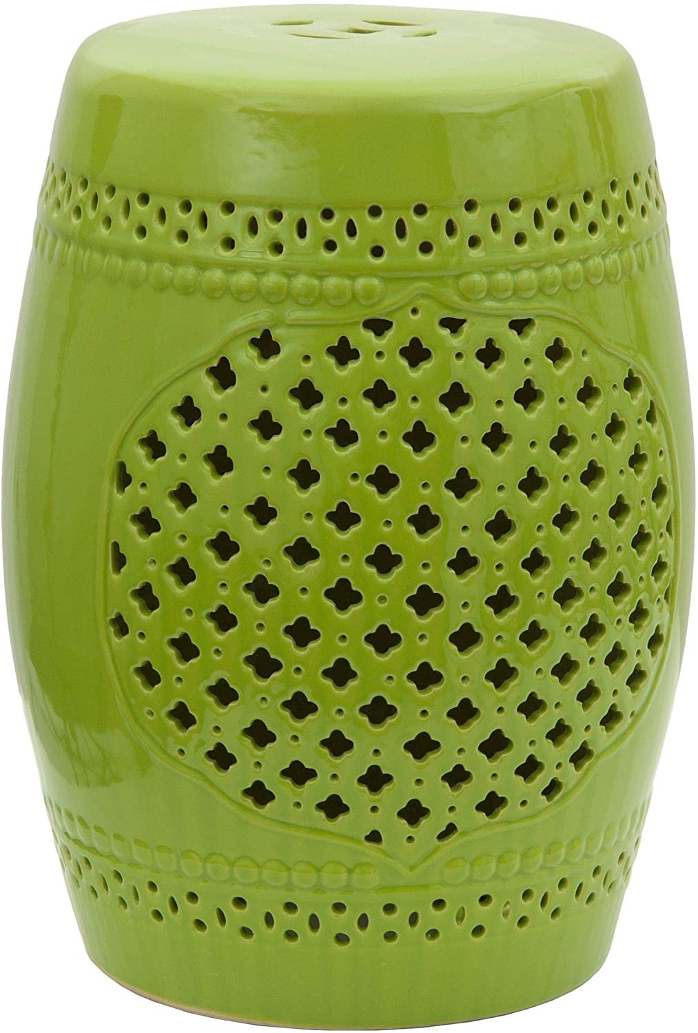 Oriental Furniture Green Lattice Porcelain Garden Stool