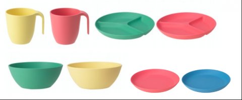 Ikea Heroisk Plates, Bowls, and Cups
