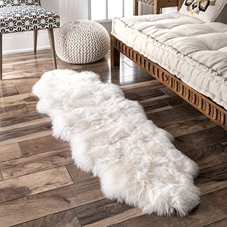 Natural Double Pelt Sheepskin Area Rug