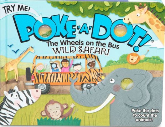 Melissa & Doug Children's Book - Poke-A-Dot: the Wheels on the Bus Wild Safari (