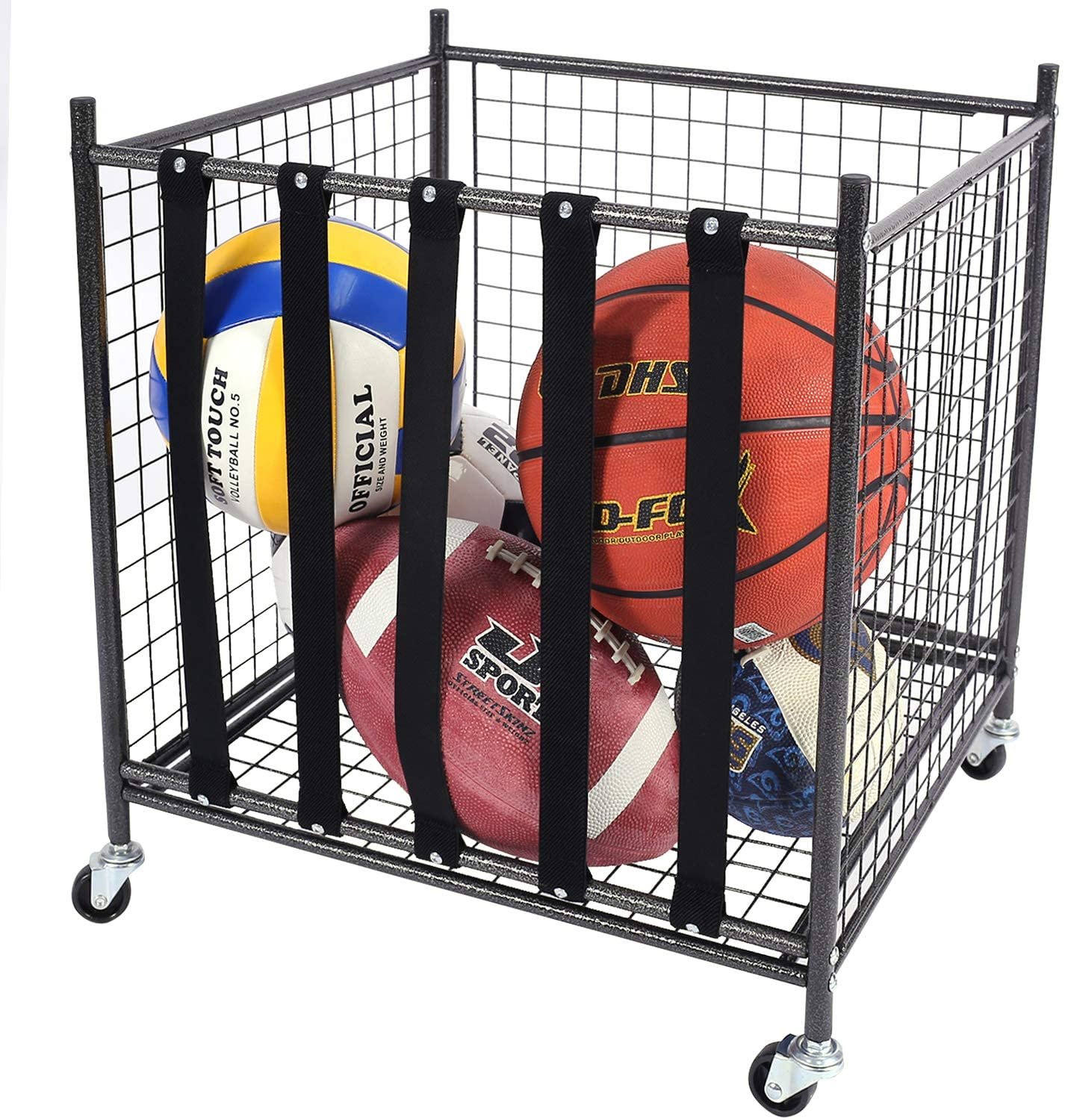 Mythinglogic Rolling Sports Ball Storage Cart