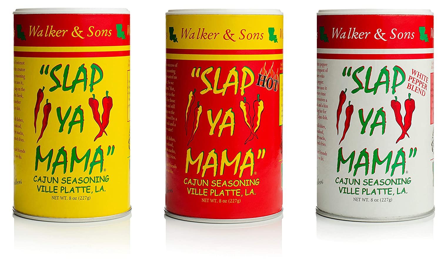 Walker Sons Slap YA Mama Original Blend Seasoning 3 of 8 Ounce Canisters  for sale online