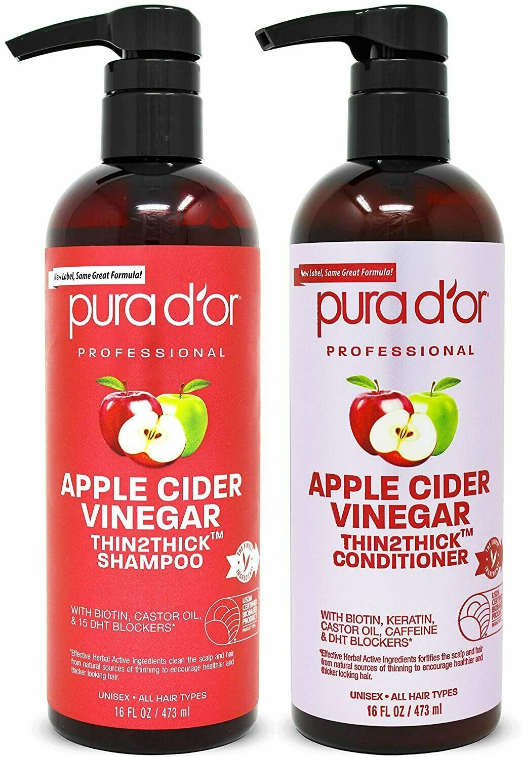 PURA D' OR Apple Cider Vinegar Shampoo and Conditioner