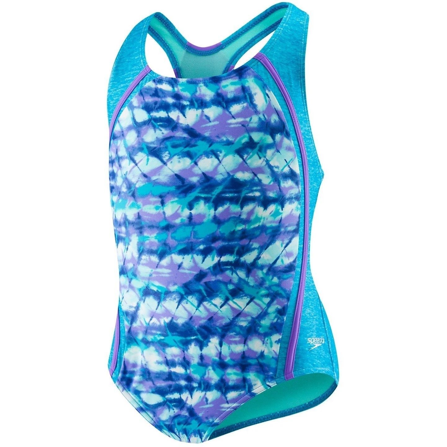 Speedo Girls' Printed Sport Splice 1-Piece Swimsuit