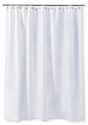 Threshold White Waffle Weave Shower Curtain