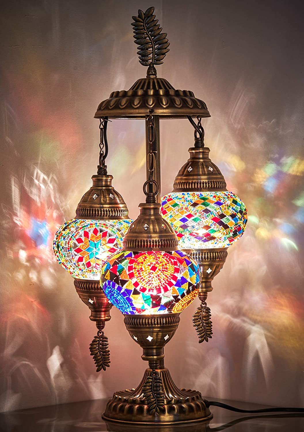 Demmex 2020 3 Globe Turkish Moroccan Lamp