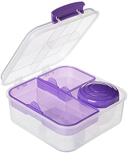  Sistema To Go Collection Large Bento Box Plastic Lunch and Food  Storage Container, 7.4 Cup, Multi Compartment, Color Varies