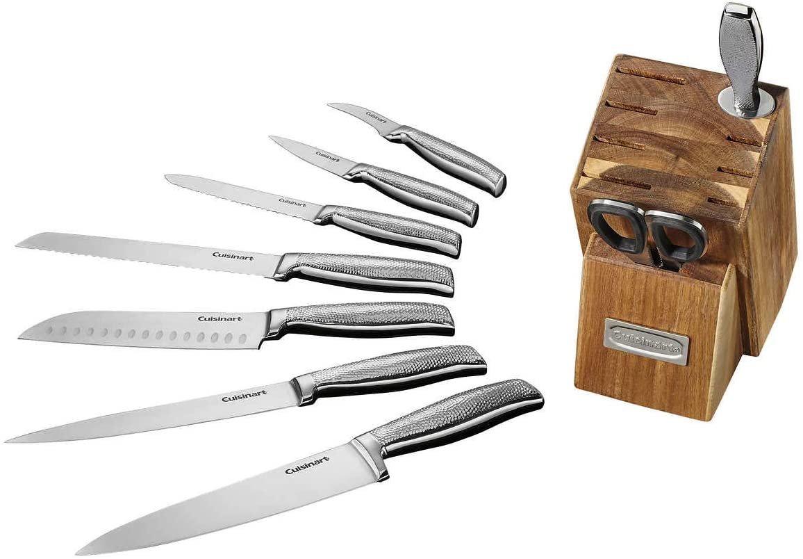 Cuisinart Classic 10pc Stainless Steel Hammered Knife Block Set