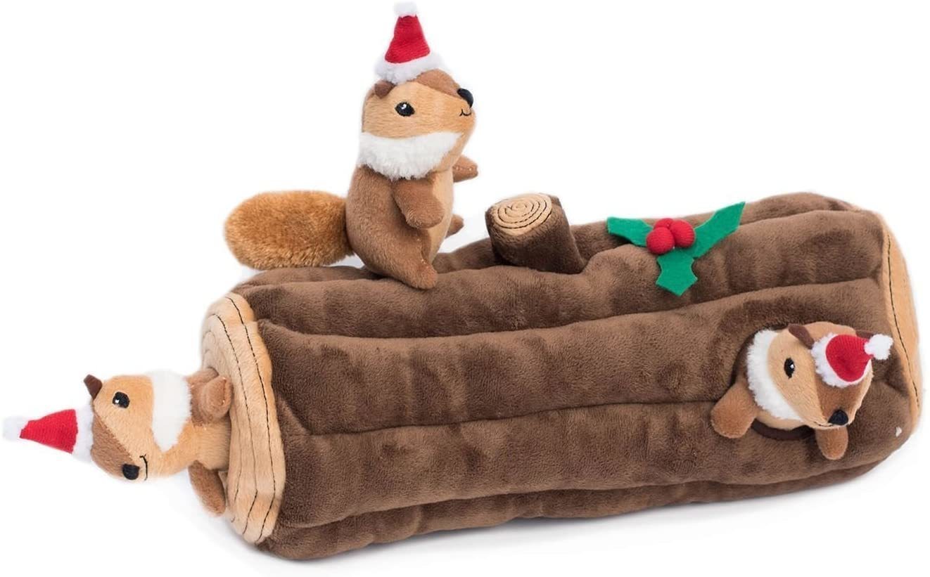 Zippy Paws Holiday Yule Log Burrow